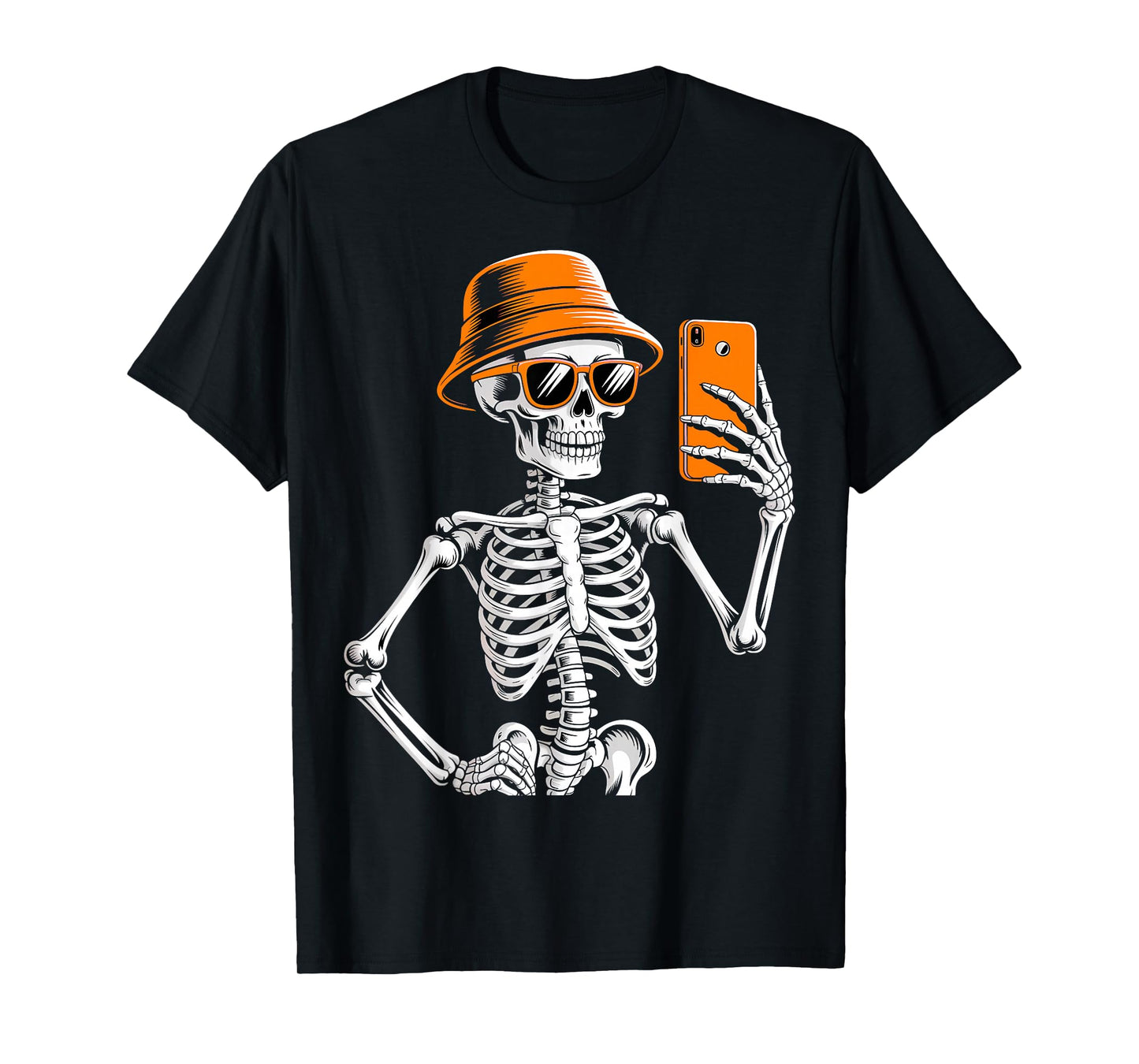 Funny Halloween Skeleton Selfie Costume T-Shirt