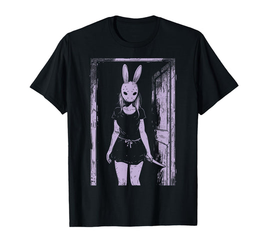 Horror Girl Bunny Mask Slasher Rabbit Pastel Goth Creepy T-Shirt