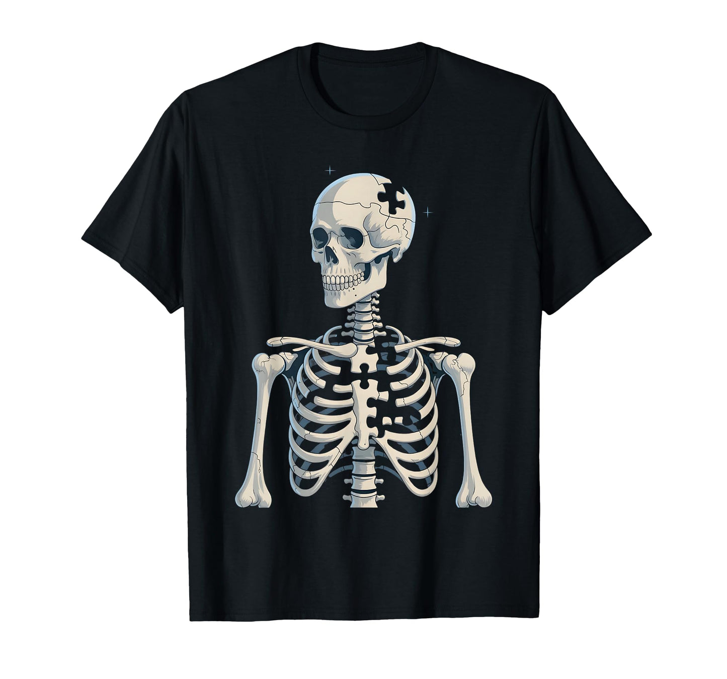 Skeleton Puzzle Themed Halloween T-Shirt
