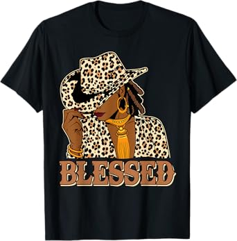 Blessed Black Cowgirl Western Swag African Christian Woman T-Shirt