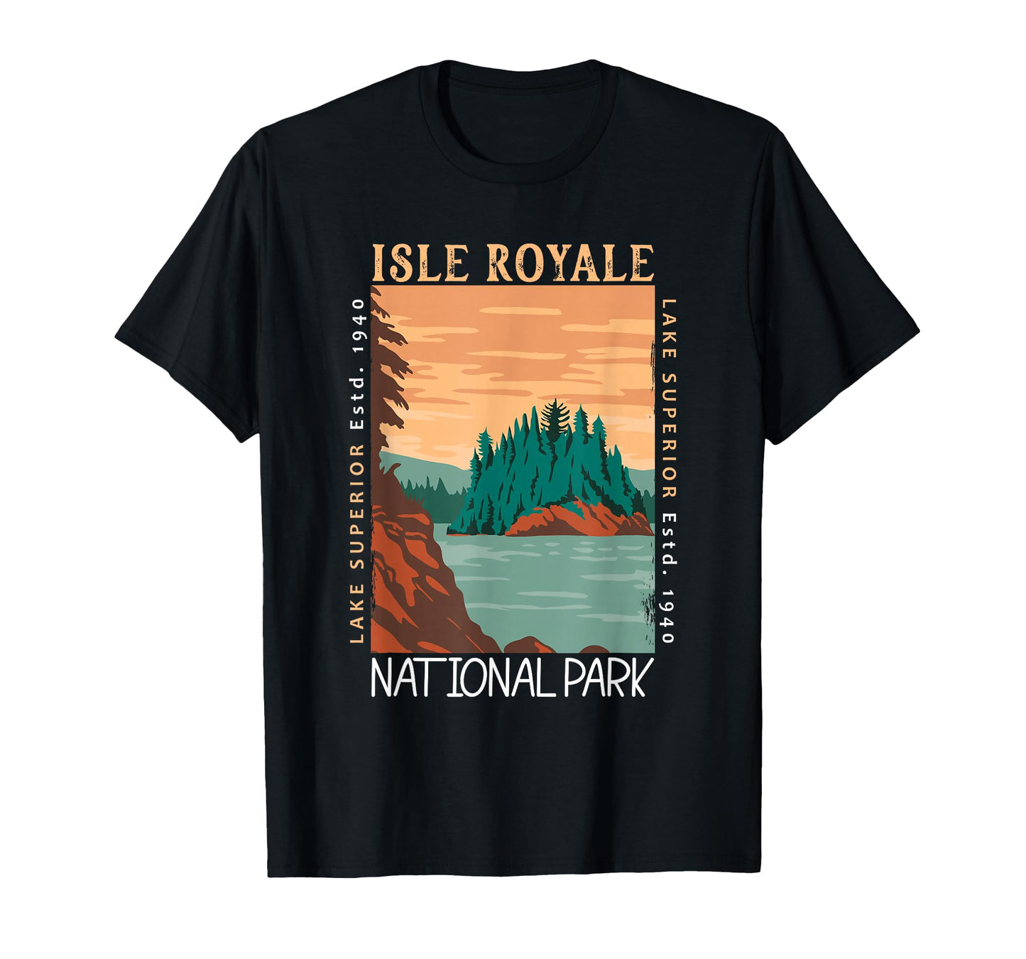 Isle Royale National Park Lake Superior Distressed Vintage T-Shirt