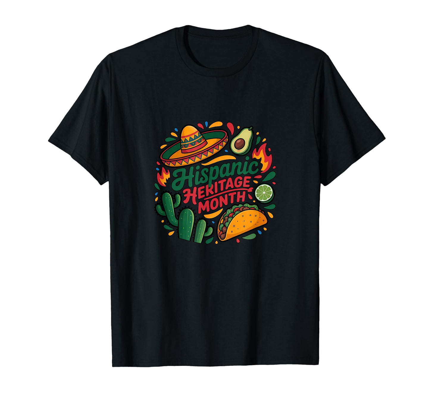 Hispanic Heritage Month Latino Culture Latina Taco Cactus T-Shirt