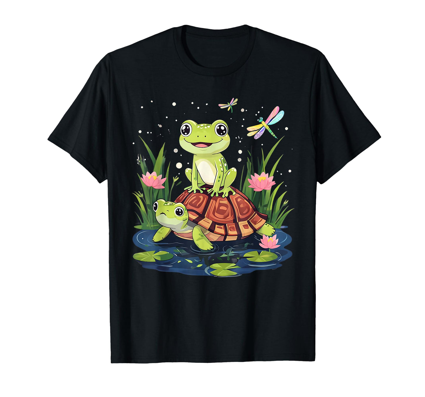 Funny Frog and Turtle Dragonfly T-Shirt