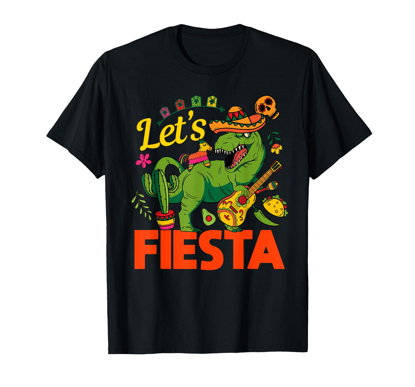 Let's Fiesta Cinco De Mayo Camisa Mexicana Hombre T-Shirt
