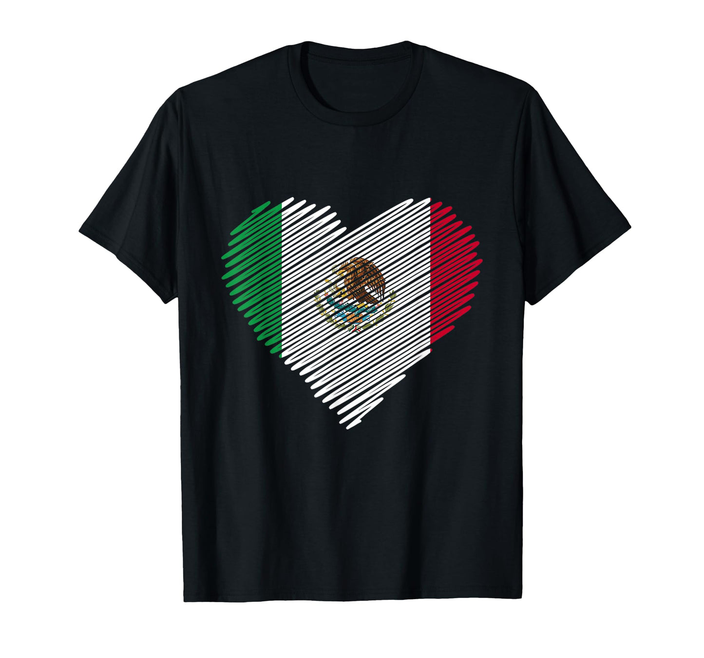 Mexican Flag Heart Gift Mexico T-Shirt