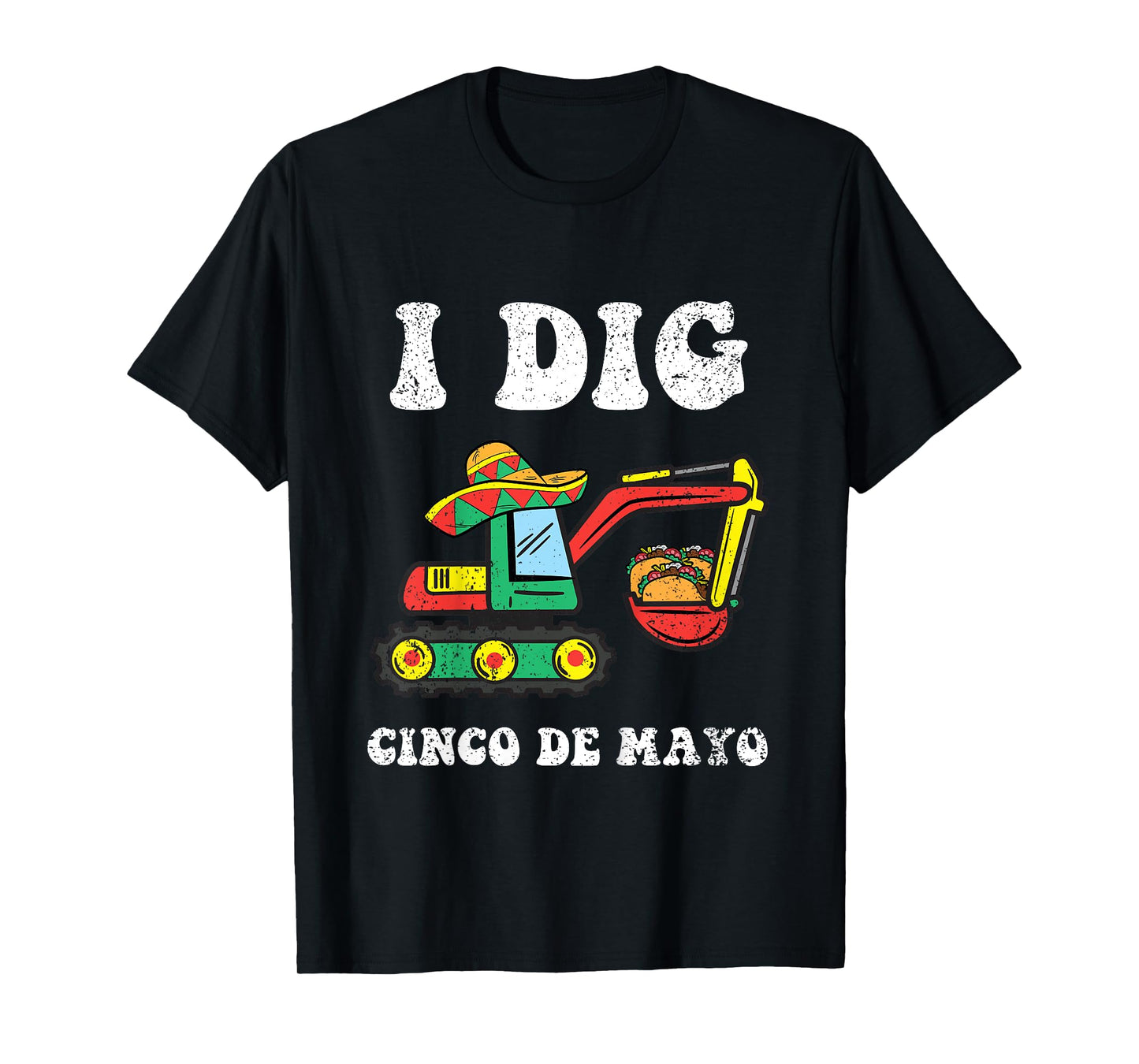 Kids Dig Cinco De Mayo Excavator Taco Mexican Toddler Boys T-Shirt
