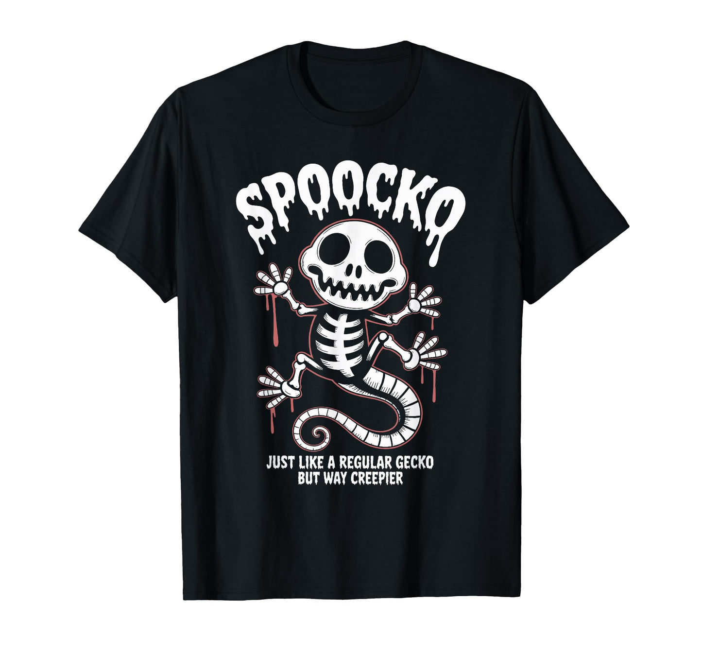 Spooky Gecko Skeleton Halloween T-Shirt