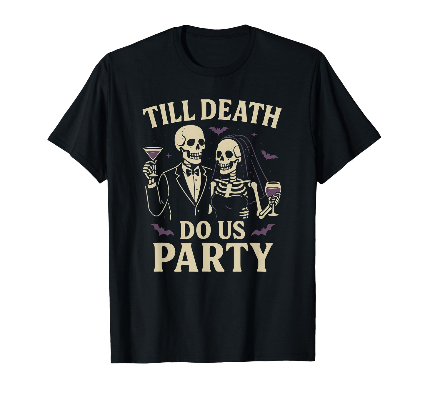 Till Death Do Us Party Funny Halloween Husband Wife Couple T-Shirt