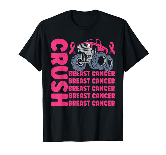 Crush Breast Cancer Awareness Truck pink Women Men Boys T-Shirt