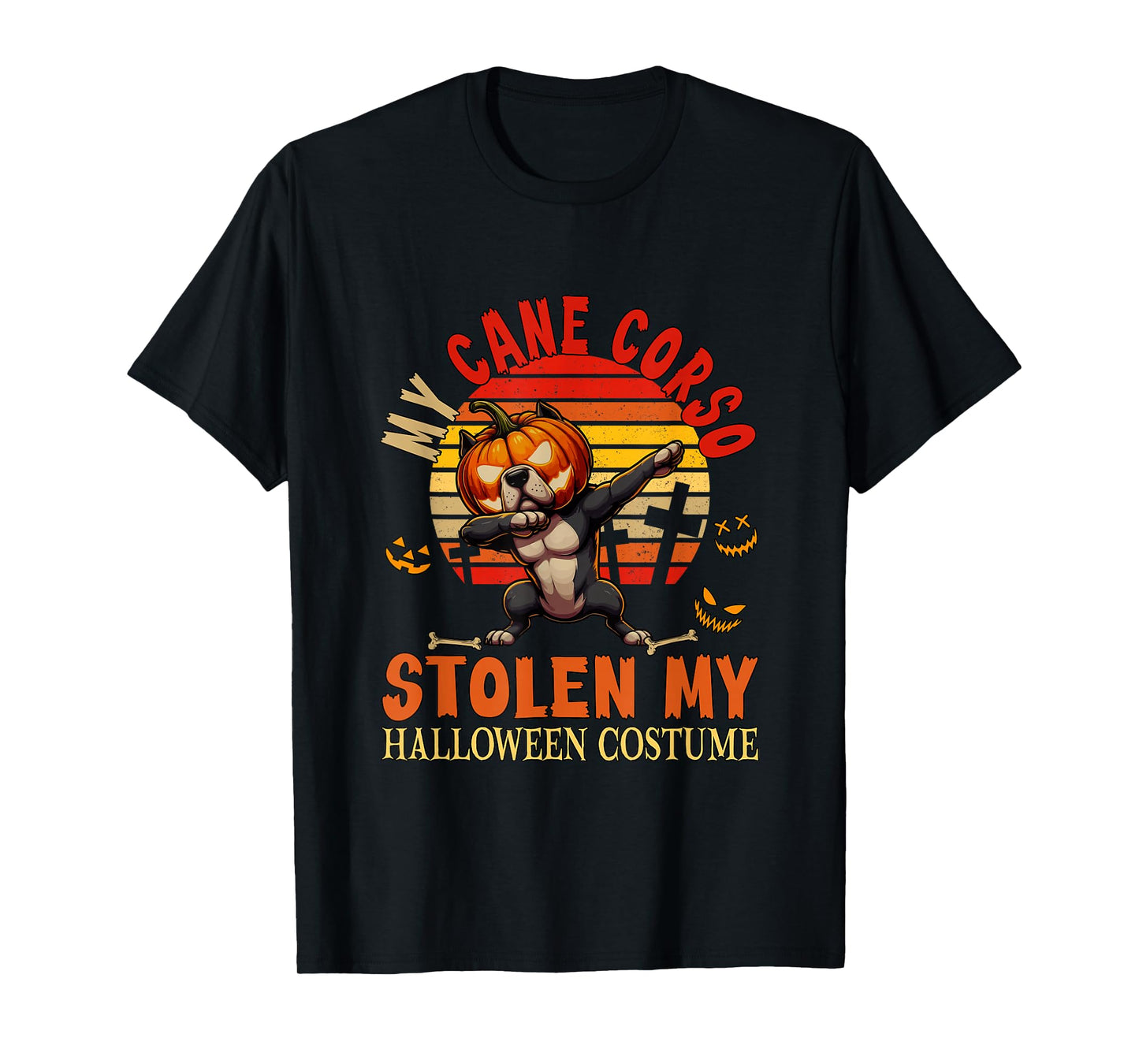 Cane Corso Stolen My Halloween Costume Dog Carved Pumpkin T-Shirt