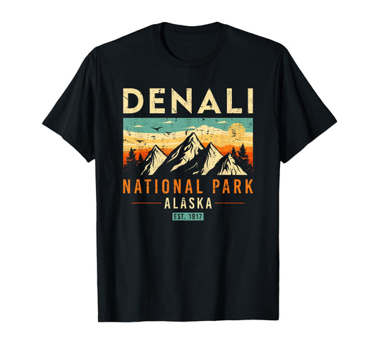 Denali Est. 1917 Vintage Retro Alaska National Park T-Shirt