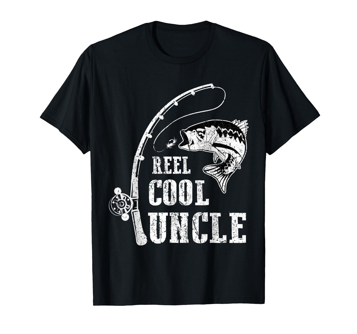 Mens Reel Cool Uncle Tshirt Fishing Daddy Fathers Day T-Shirt