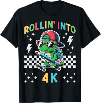 Rollin Into 4K Dinosaur First Day of Pre K 4 Im Ready for 4K T-Shirt