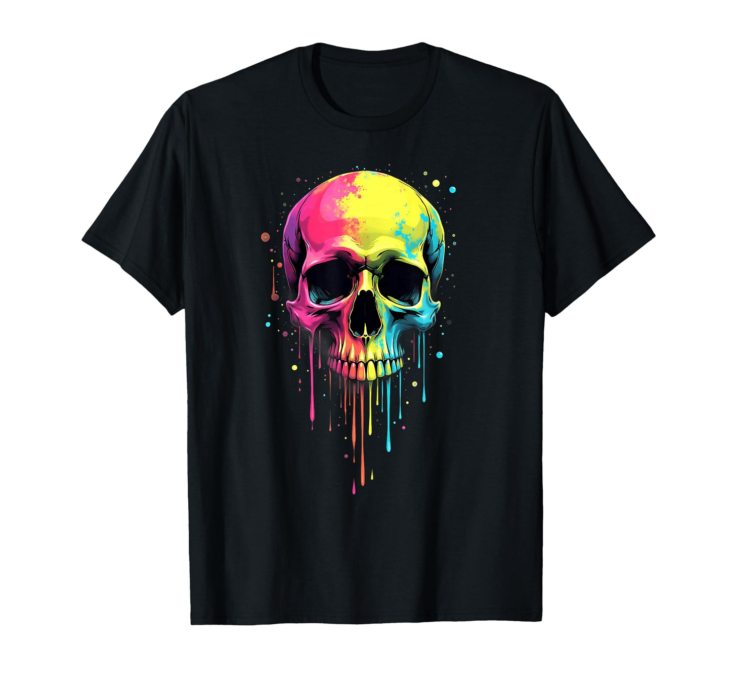 Colorful Skull Melting Halloween T-Shirt