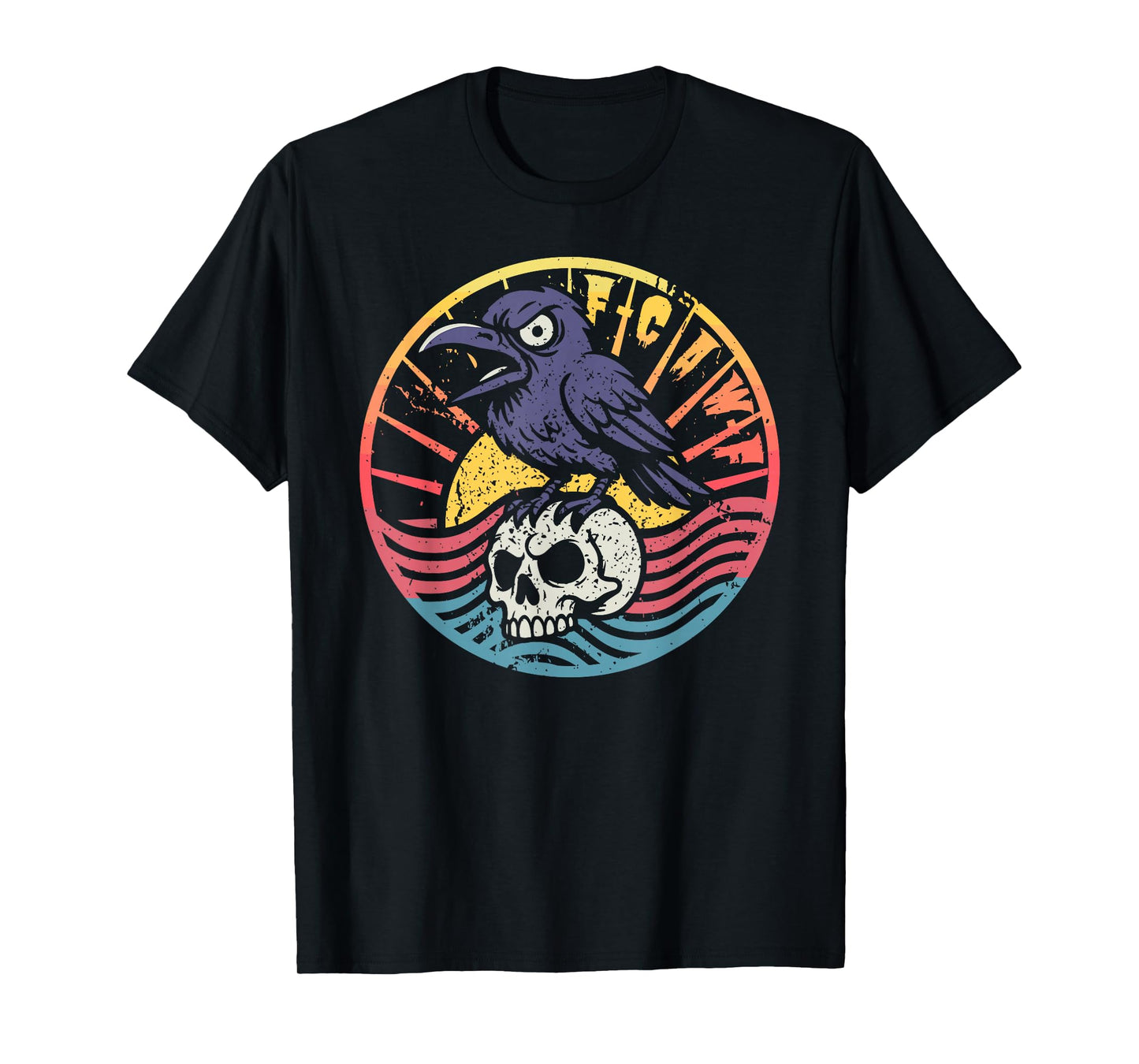 F-Caw-F Funny Crow Skull Sunset Sarcastic for Men & Women T-Shirt