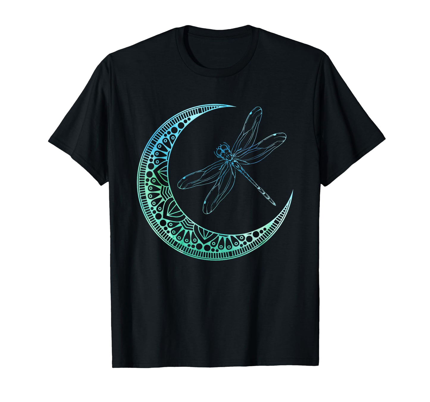 Entomologist Insect Animal Gift Moon Mandala Dragonfly T-Shirt