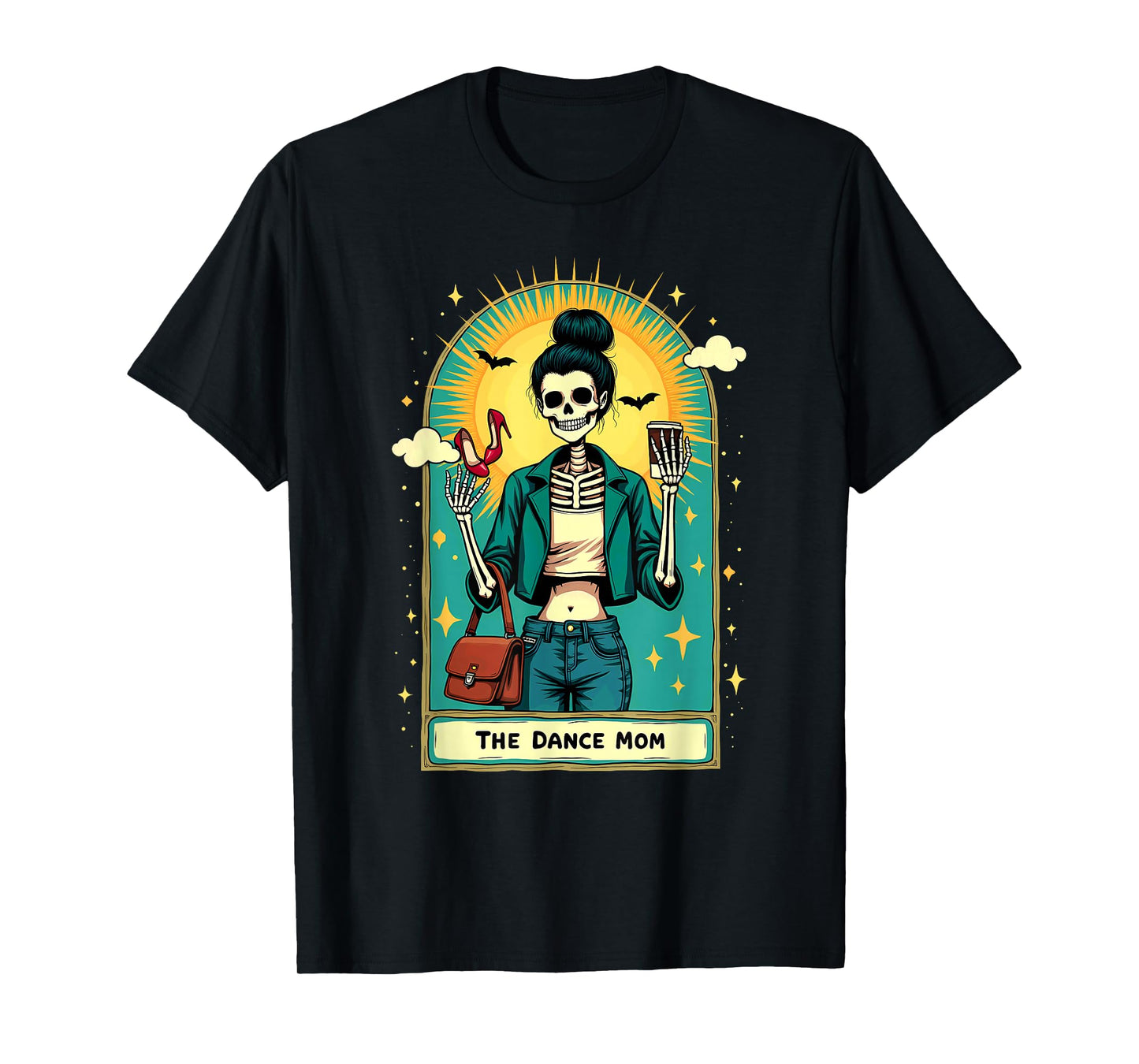 Tarot Card Dance Mom Skeleton Halloween T-Shirt