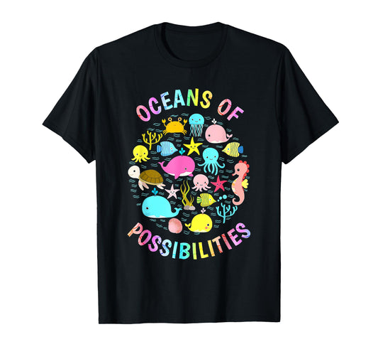 Cute Oceans Of Possibilities Summer Reading Sea Creatures T-Shirt