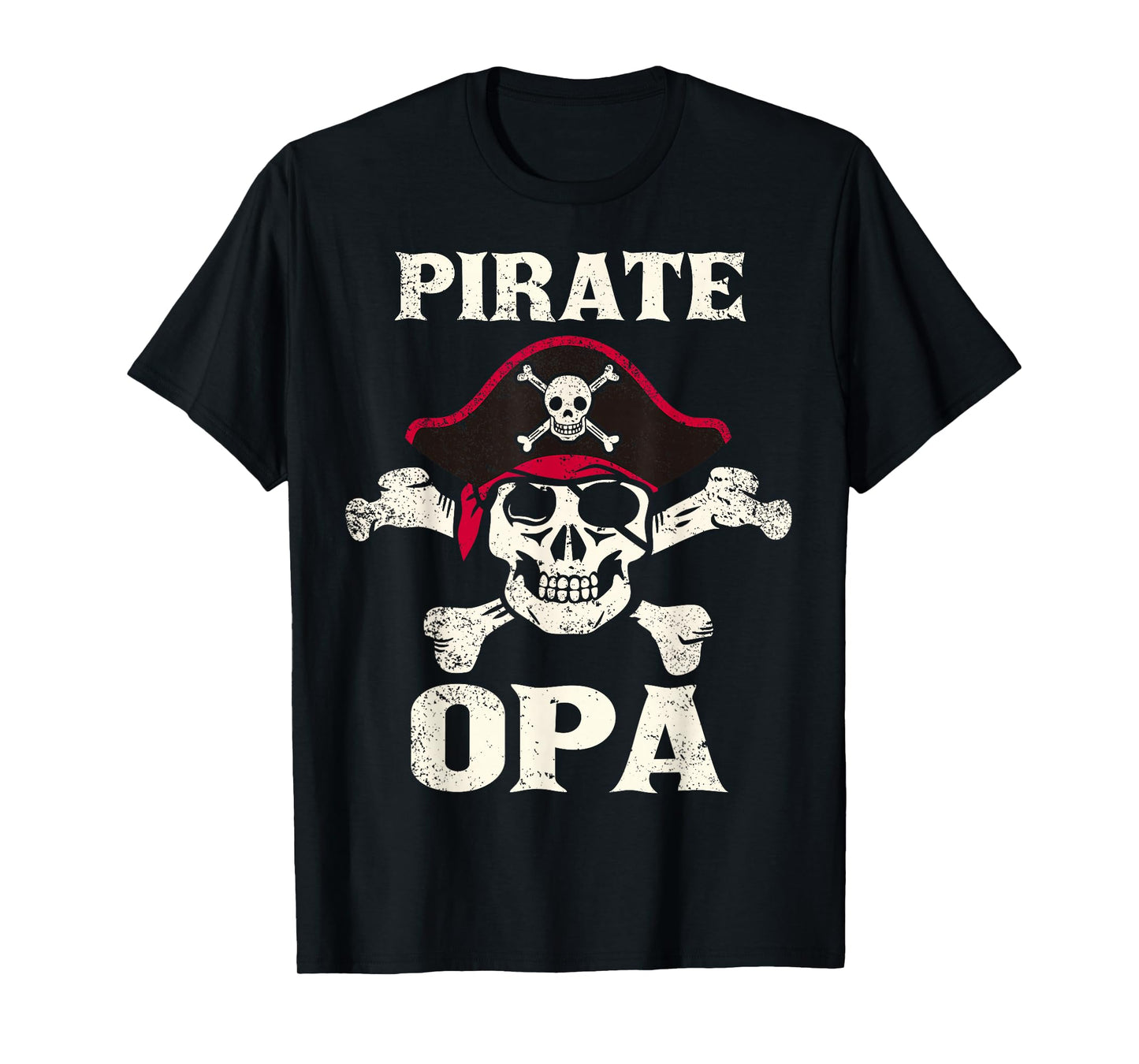 Pirate Opa Skeleton Captain Funny Skull Pirate Grandpa T-Shirt