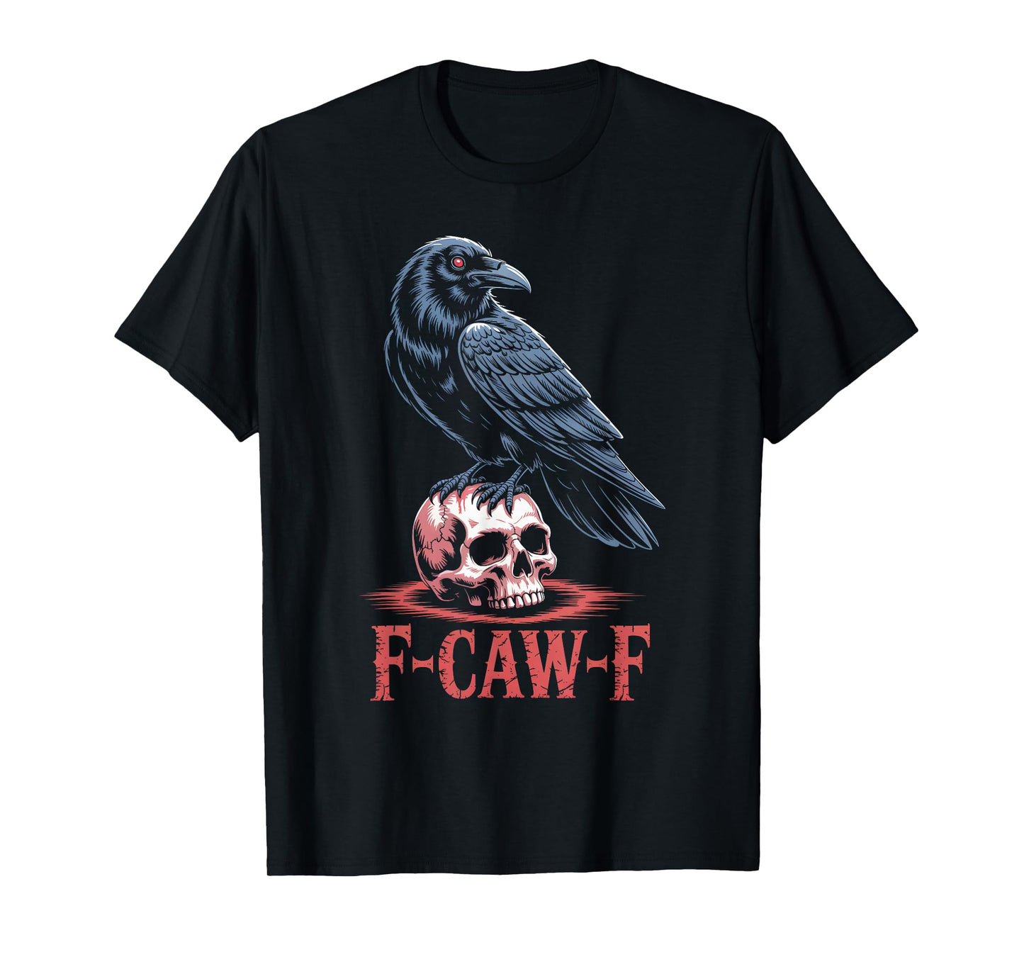 Funny F-Caw-F Crow Gothic Moon Humor Halloween T-Shirt