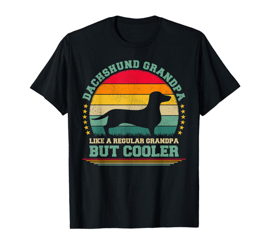 Dachshund Dog Lover Vintage Dachshund Grandpa Father's Day T-Shirt