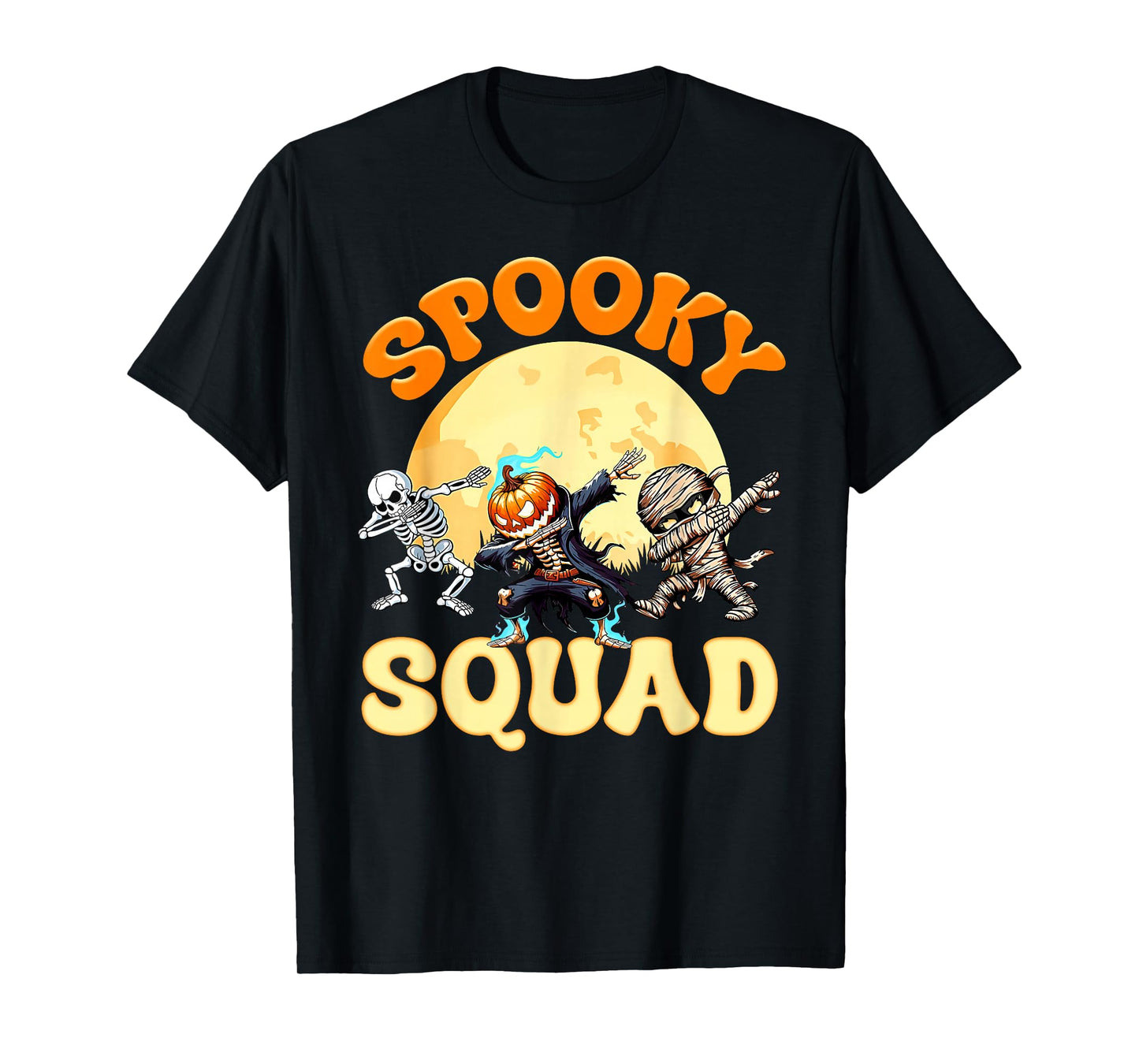 Spooky Squad Crew Halloween Dabbing Skeleton Monster Kids T-Shirt