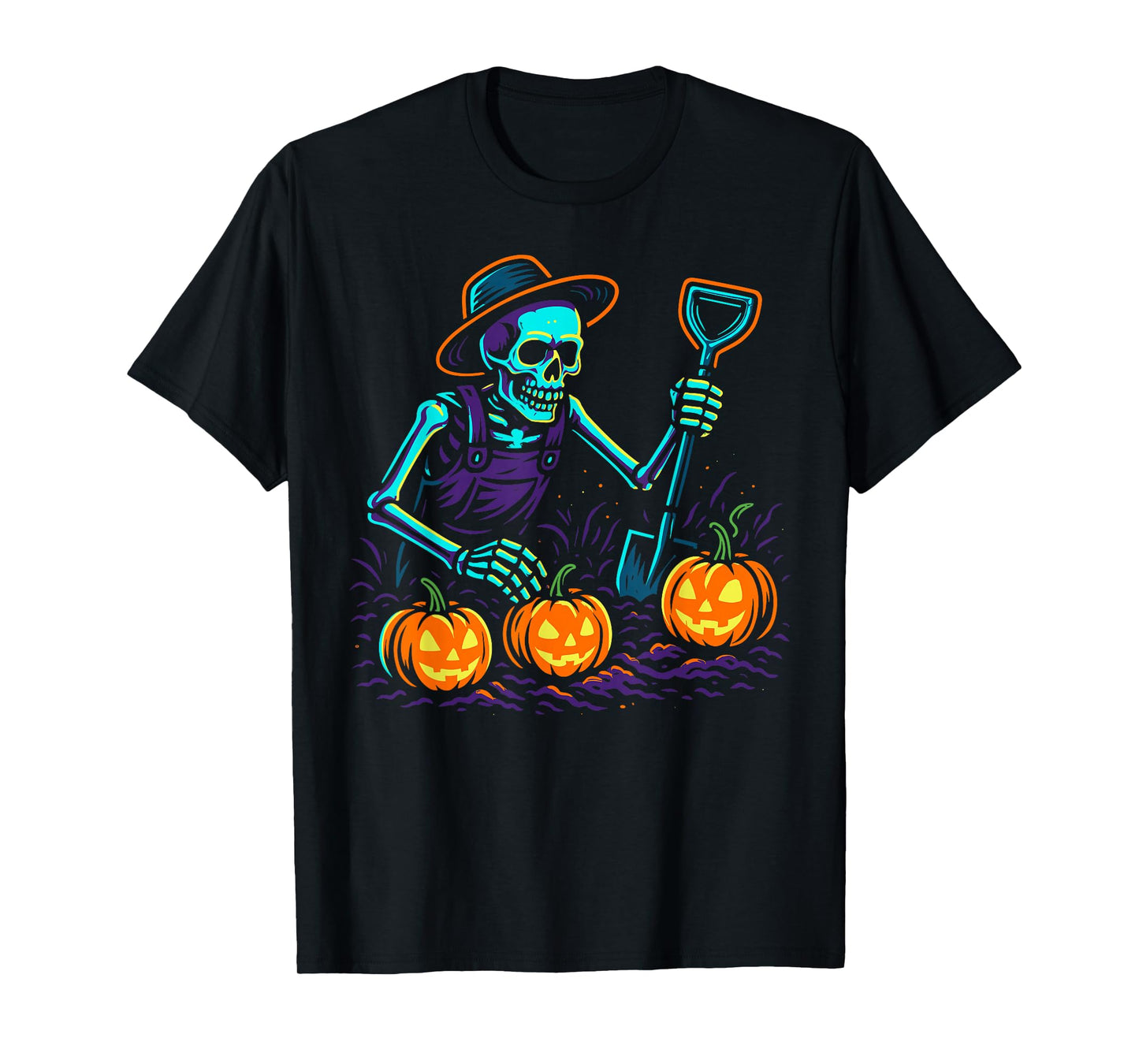 Funny Skeleton Gardener – Spooky Halloween Pumpkin T-Shirt