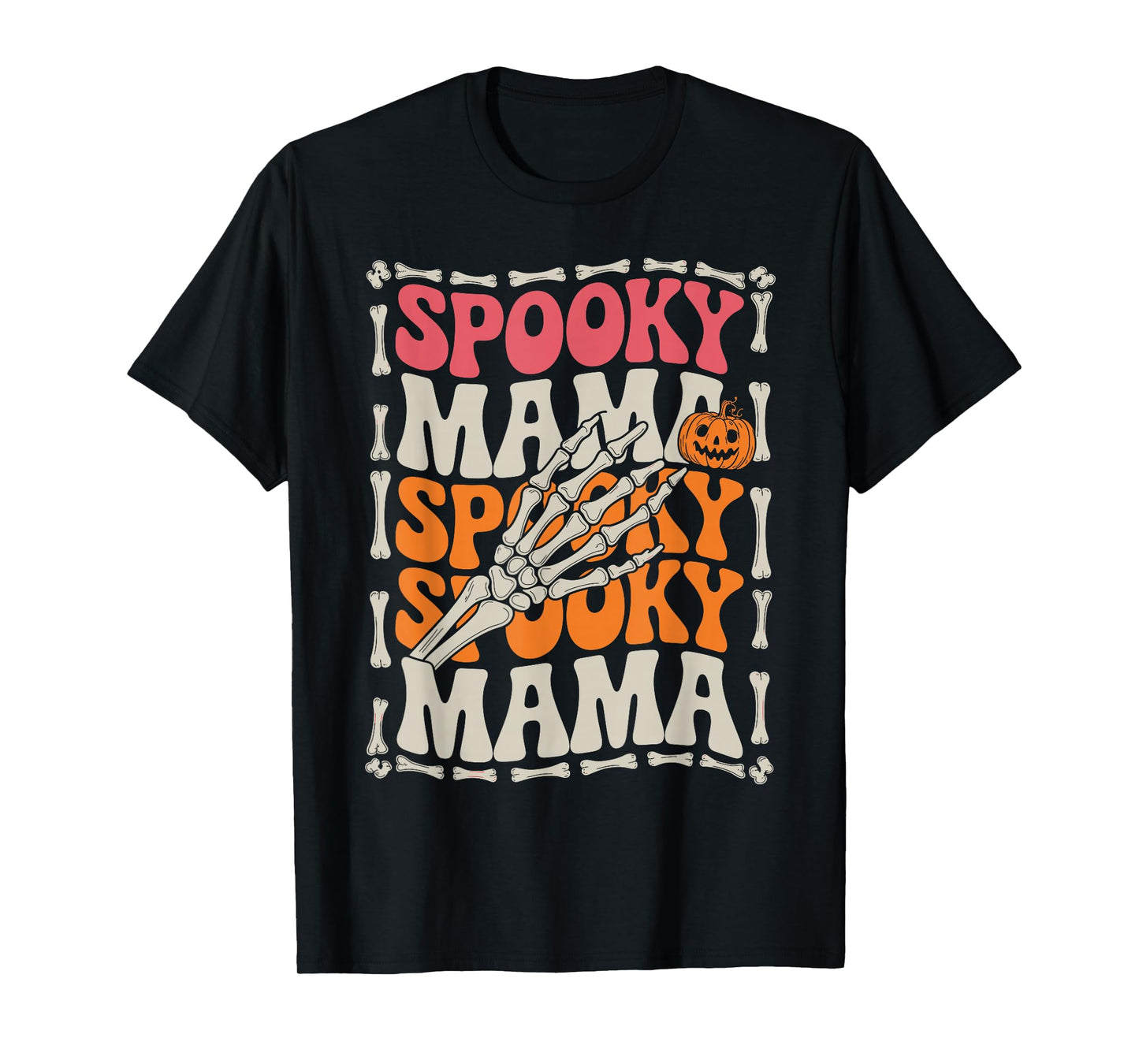 Spooky Mama Mom Halloween Costume Spooky Season Groovy Women T-Shirt