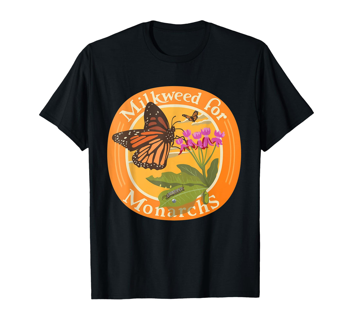 Milkweed For Monarchs Save The Monarch Butterfly Drawing T-Shirt