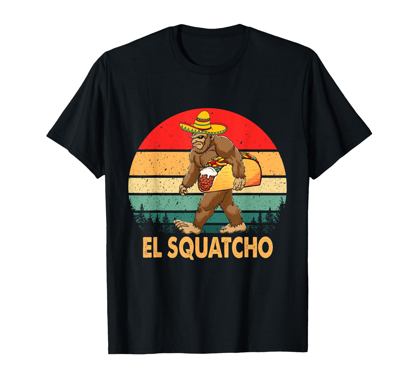 El Squatcho Bigfoot Taco Sombrero Cinco De Mayo Vintage T-Shirt