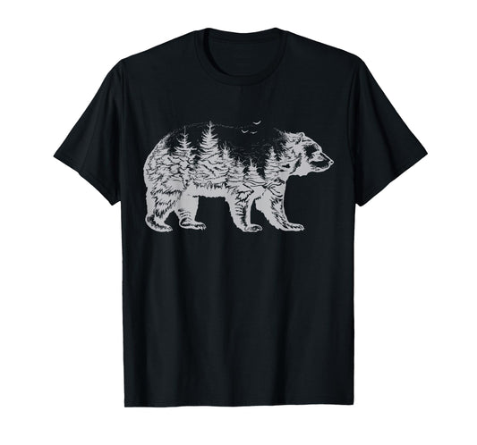 Bear silhouette forest nature for lovers of animal wildlife T-Shirt