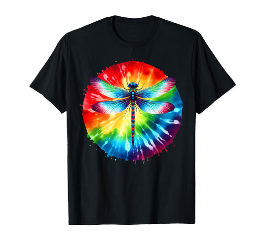 Cool Graphic Tie Dye Sunglasses Dragonfly Illustration Art T-Shirt