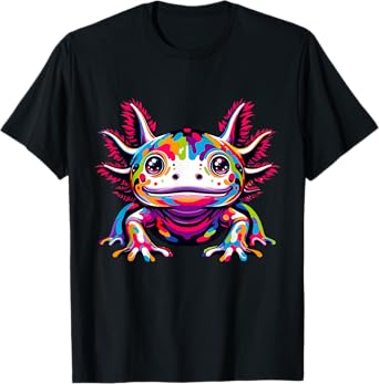 Axolotl rainbow Kawaii colorful love Axolotls herpetologist T-Shirt