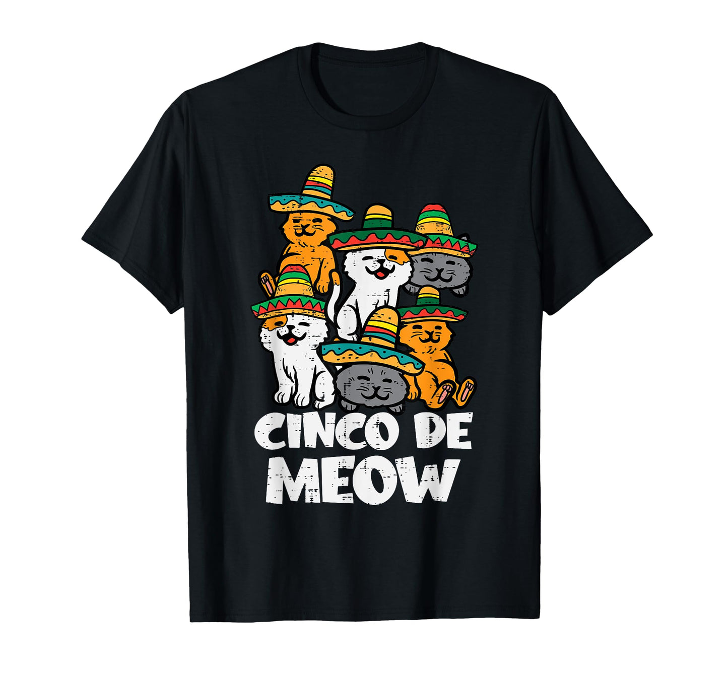 Cinco De Meow Cats Kitten Cute Cinco De Mayo Women Girls T-Shirt