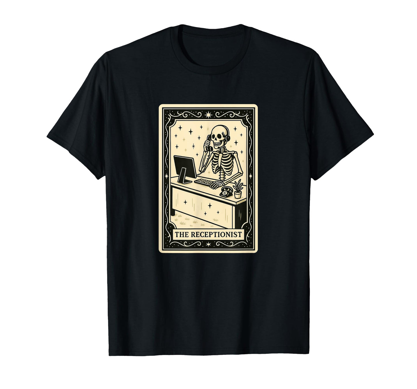 The Receptionist Tarot Card - Halloween Spooky Secretary T-Shirt
