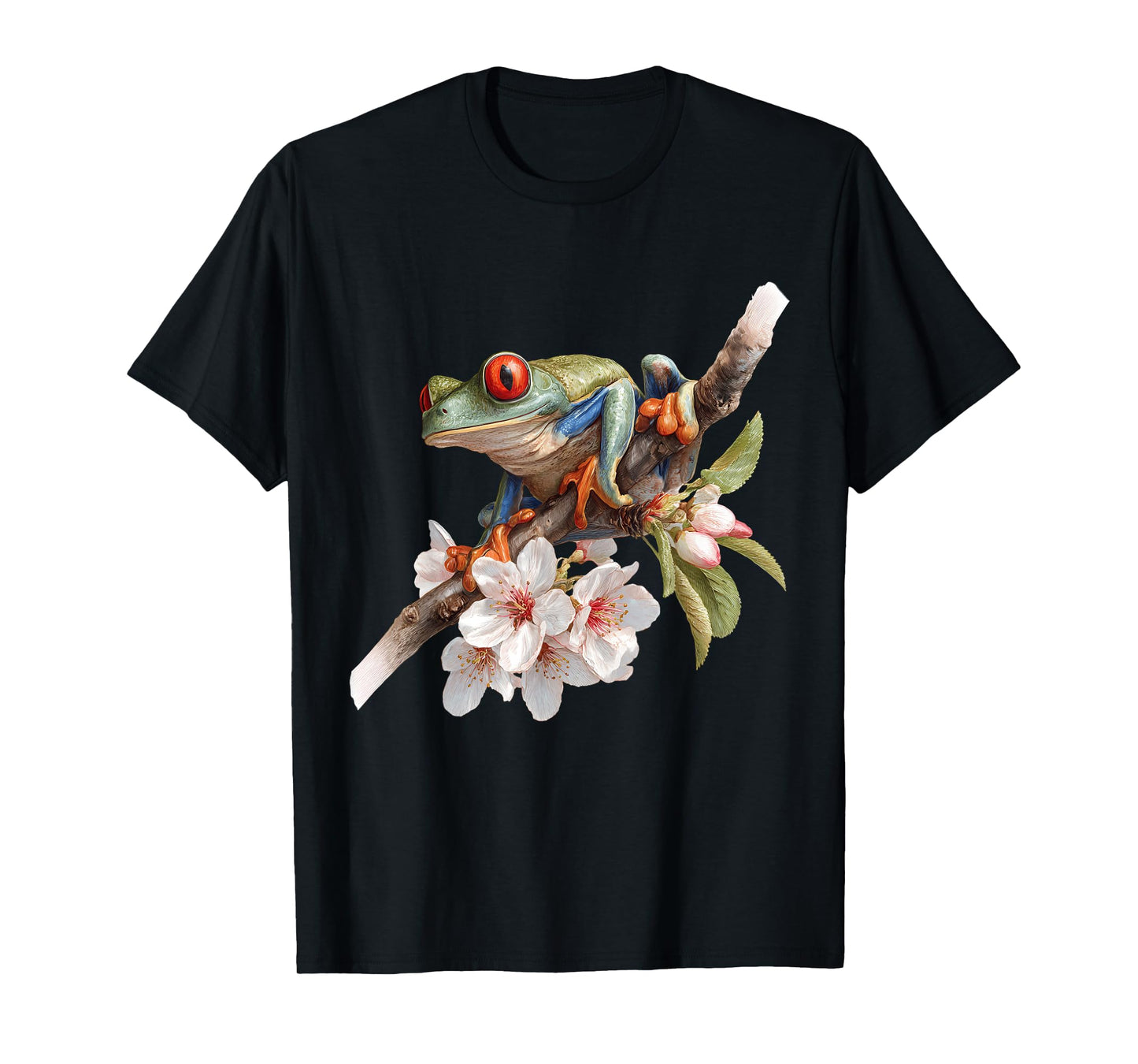 Green Body Tree Frog Rainforest Amphibian Red Eyed Tree Frog T-Shirt