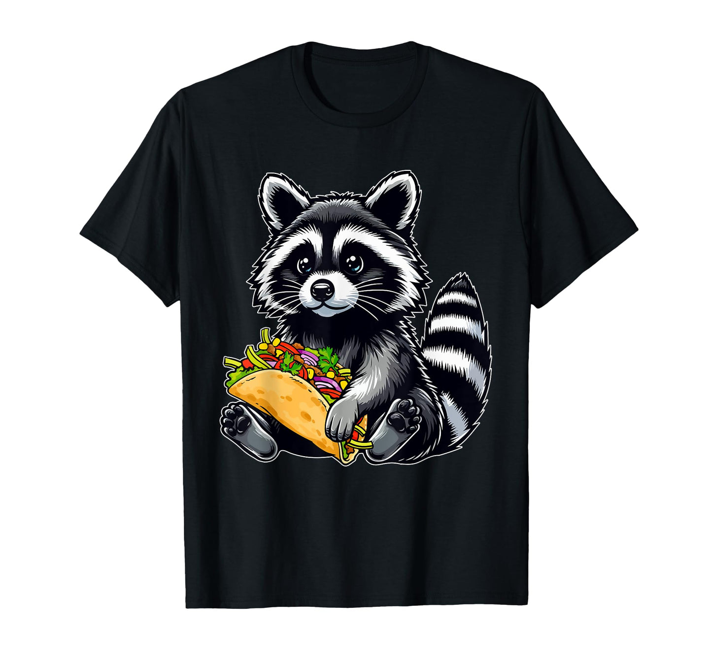 Raccoon Holding Taco Matching Zoo Animal Food Lover Kids T-Shirt