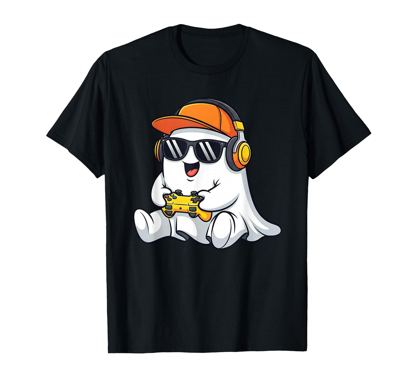 Halloween Ghost Gamer Video Gaming Boys Men Kids T-Shirt
