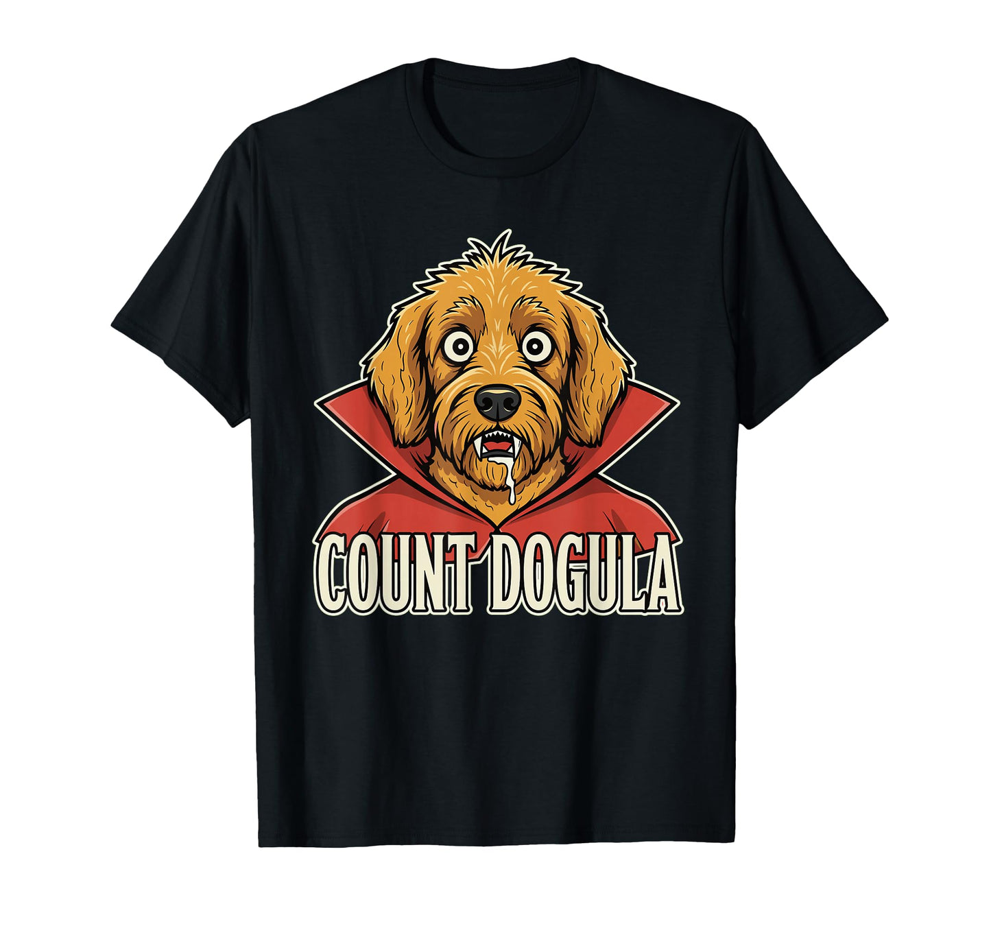 Count Dogula Funny Dog Spooky Party Halloween Goldendoodle T-Shirt