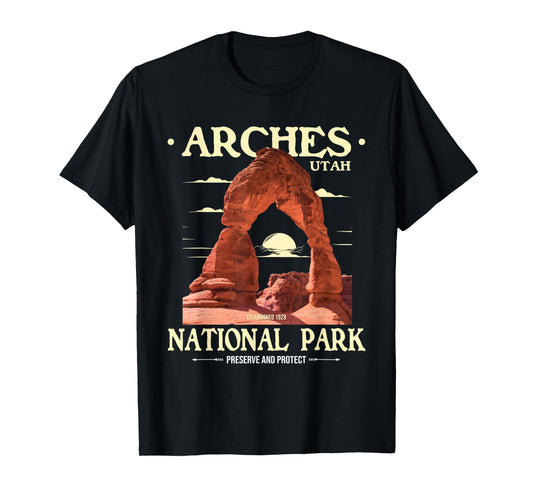 Arches National Park - Retro Hiking & Camping Lover T-Shirt