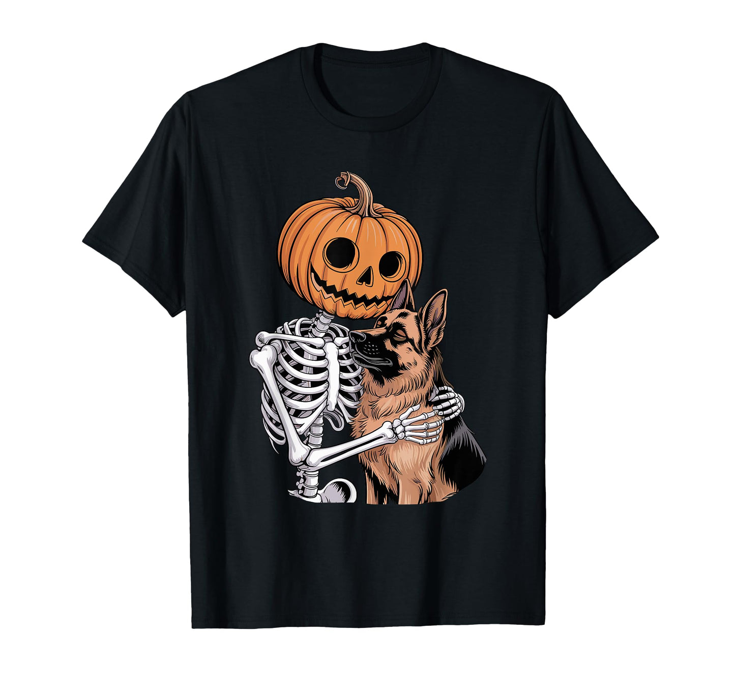 Halloween Skeleton German Shepherd GSD T-Shirt