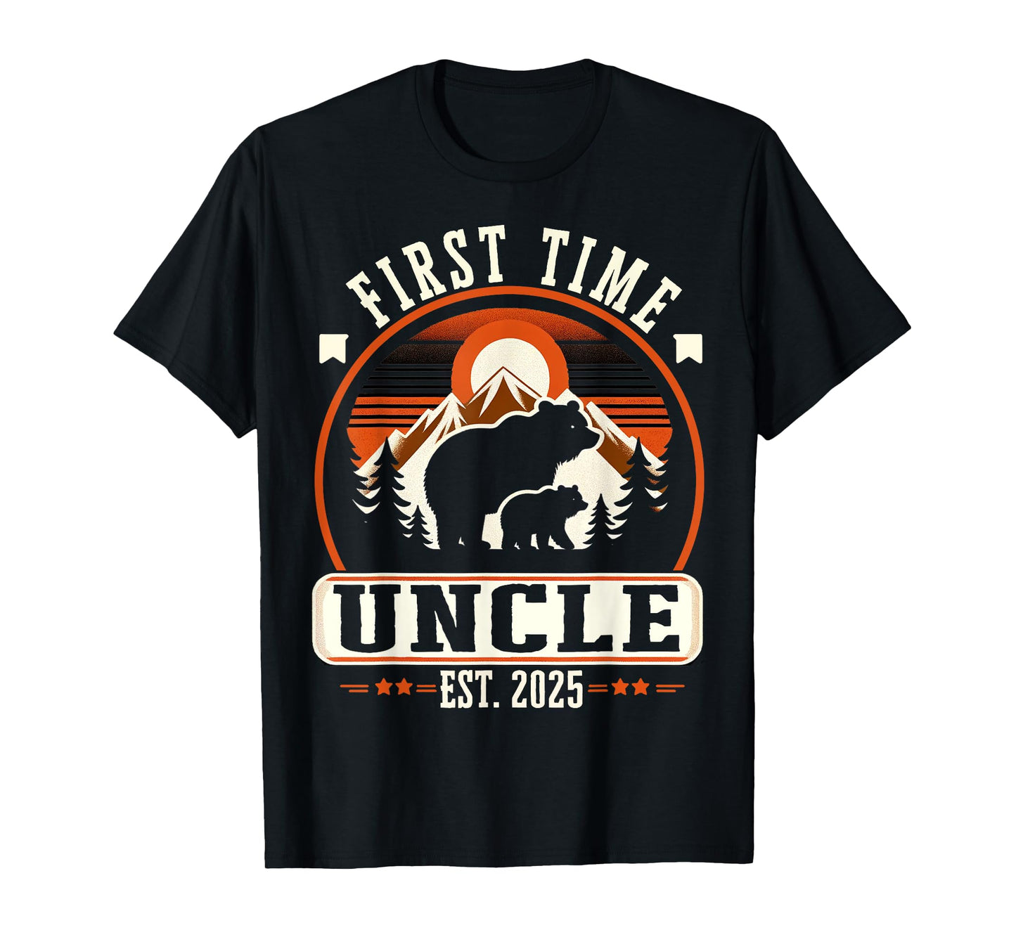 First Time Uncle Est 2025 for New Dad Funny Fathers Day T-Shirt