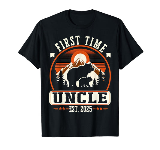First Time Uncle Est 2025 for New Dad Funny Fathers Day T-Shirt