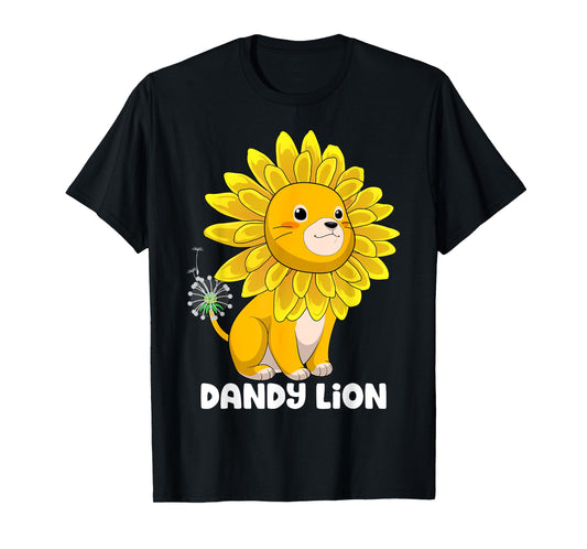 Dandy Lion Dandelion Lion Funny Flower Animal Pun T-Shirt
