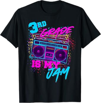 3rd Grade Is My Jam Third 80s 1980s Teacher Student Retro T-Shirt for Men Women Girls Kids