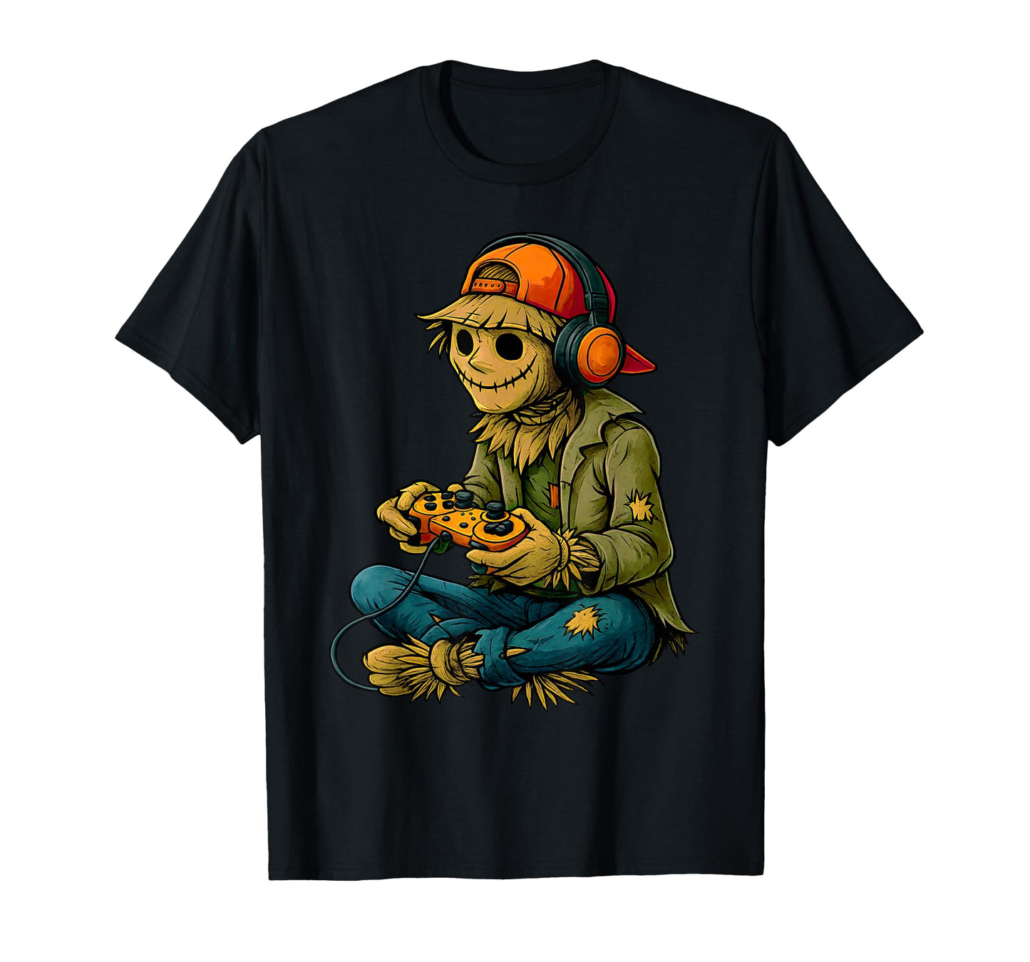Gamer Halloween Zombie Skeleton Witch Alien Scarecrow Gaming T-Shirt