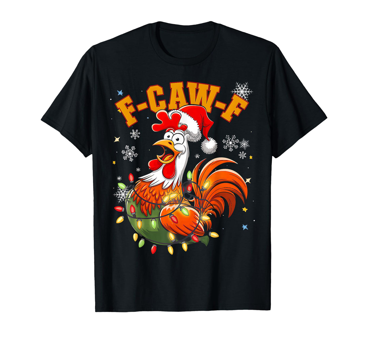 Funny Chicken Christmas Rooster Santa Hat Holiday Humor Xmas T-Shirt