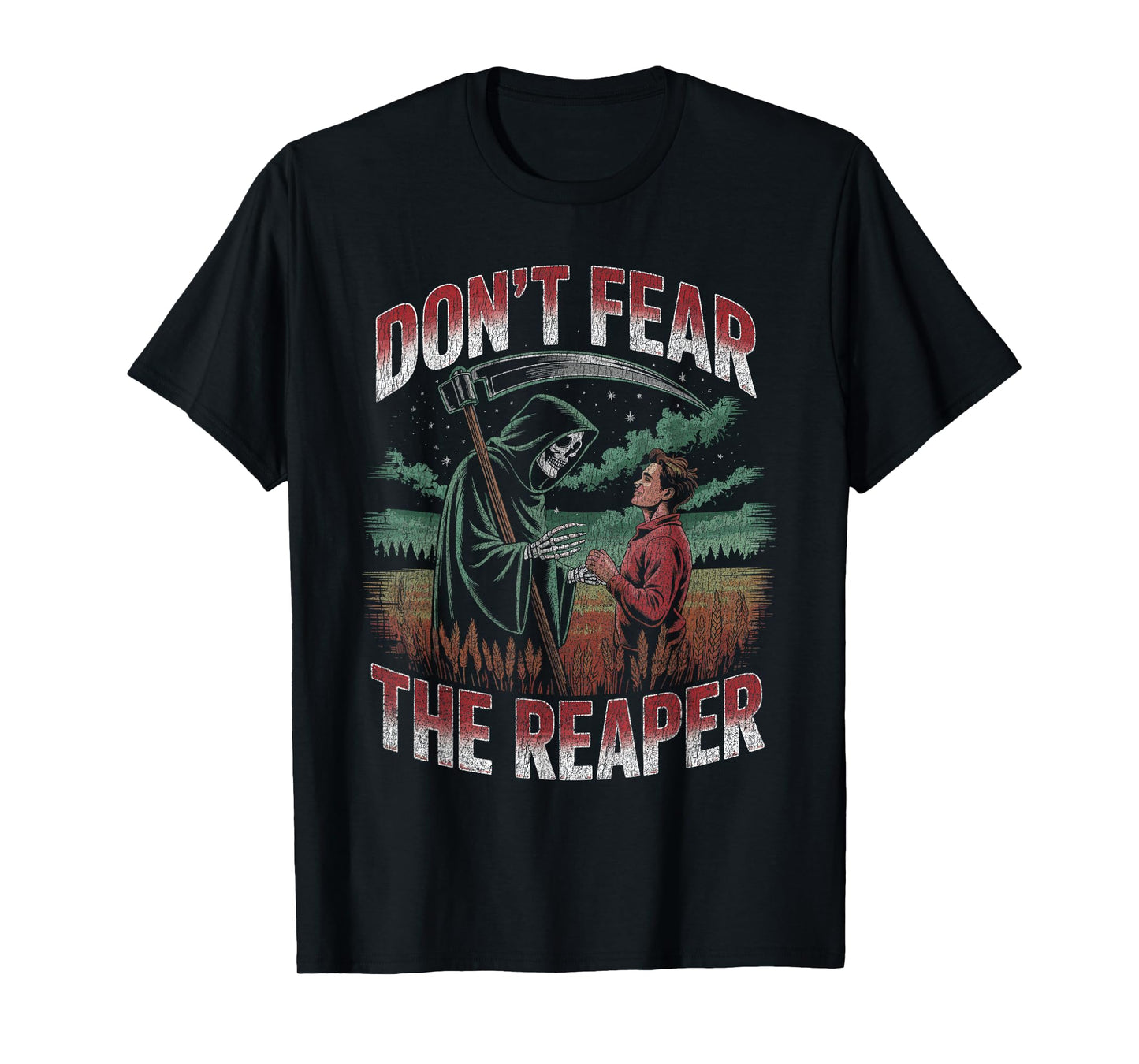 Don’t Fear The Reaper Skeleton and Human Scene T-Shirt