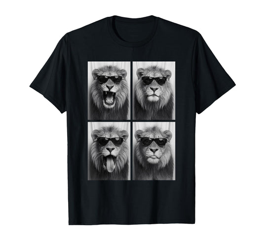 Cool Lion Sunglasses Wild Jungle Animal Lions Selfie Booth T-Shirt