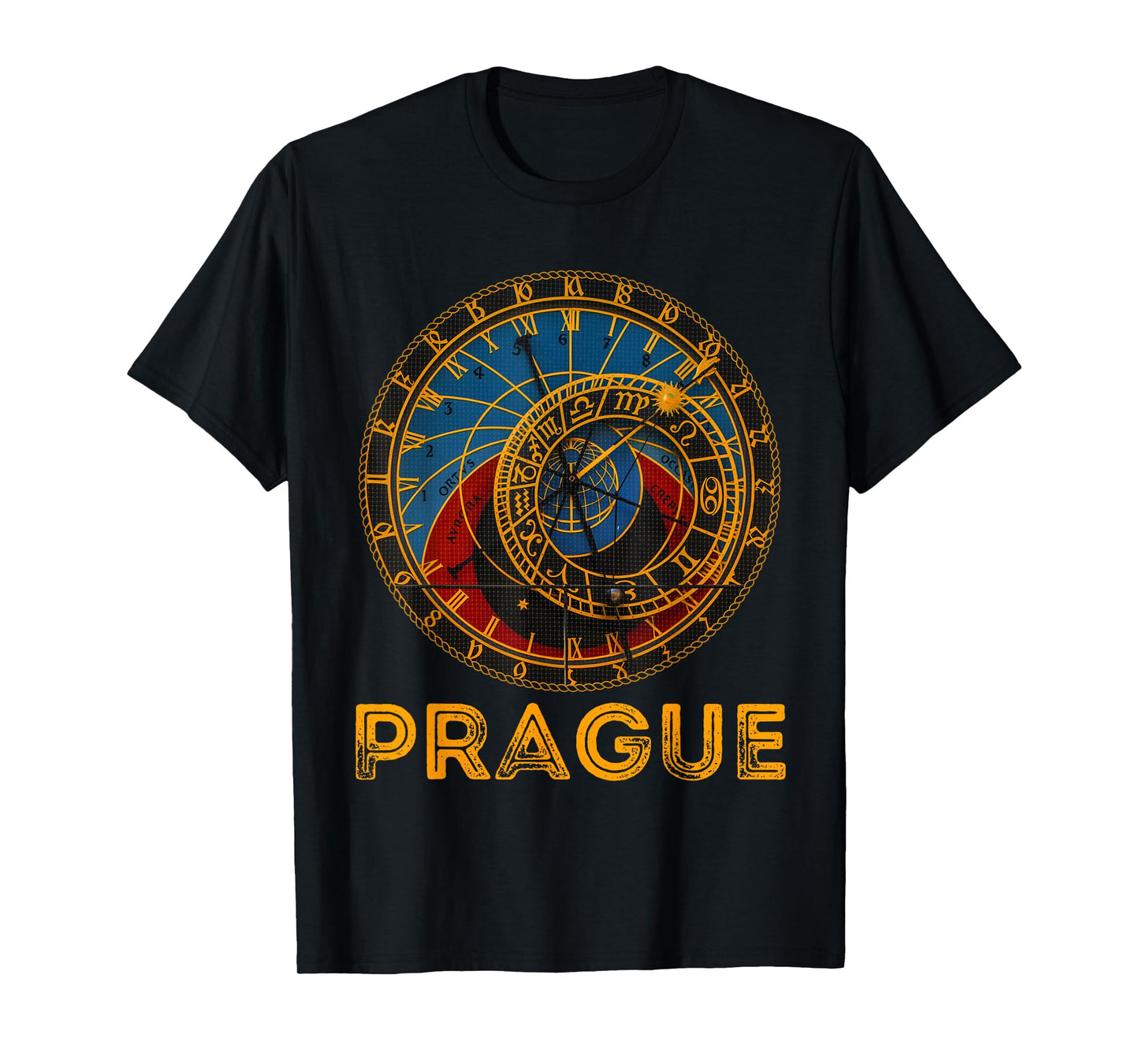 Prague Czech Republic Souvenir Astronomical Clock Prague T-Shirt